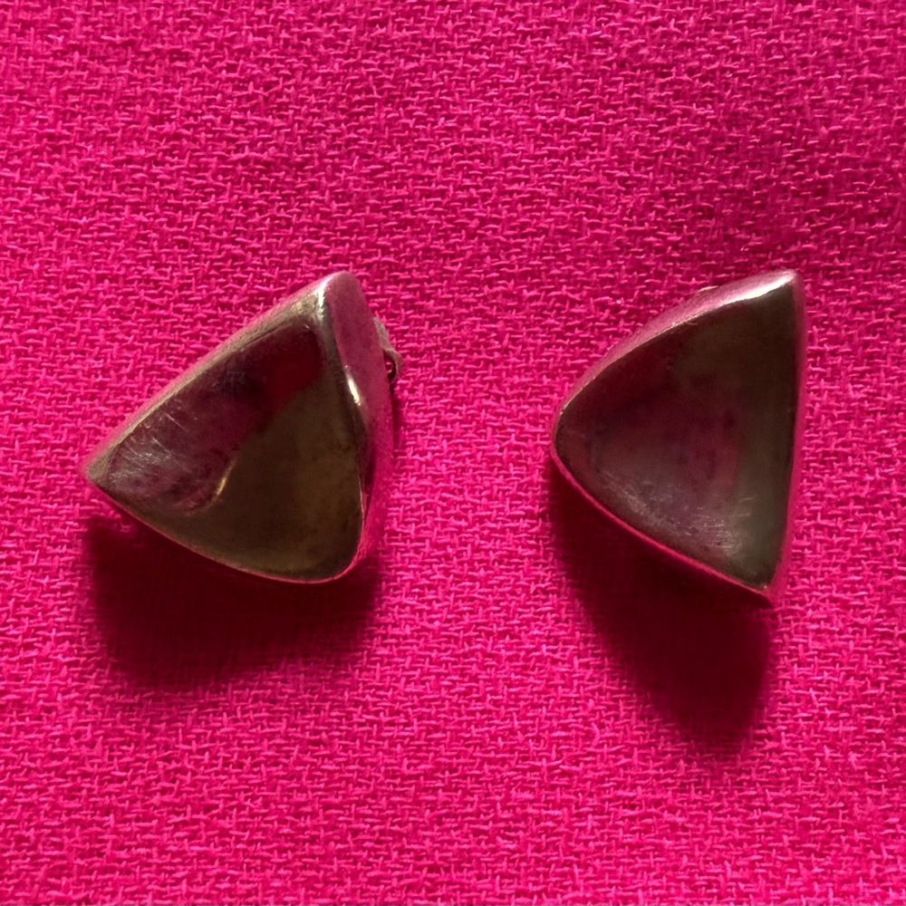 Elegant Vintage Silver Triangle Earrings